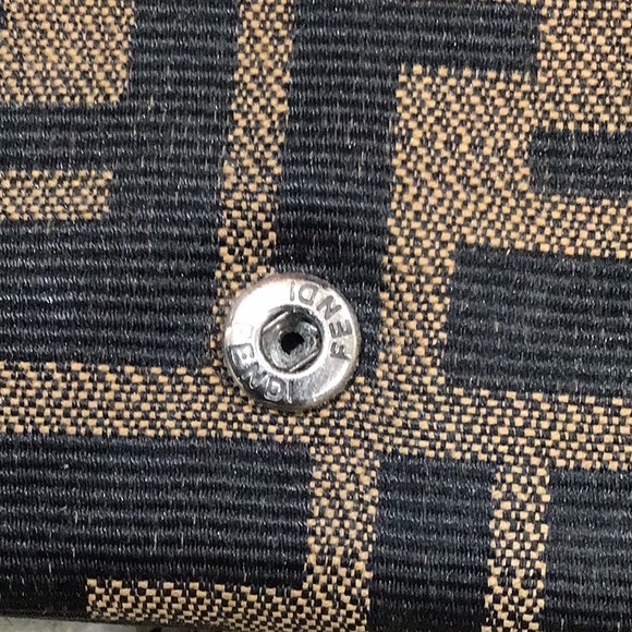 Fendi Wallet Silver Buckle Zucca Leather Long Wallet EUC - Picture 6 of 12